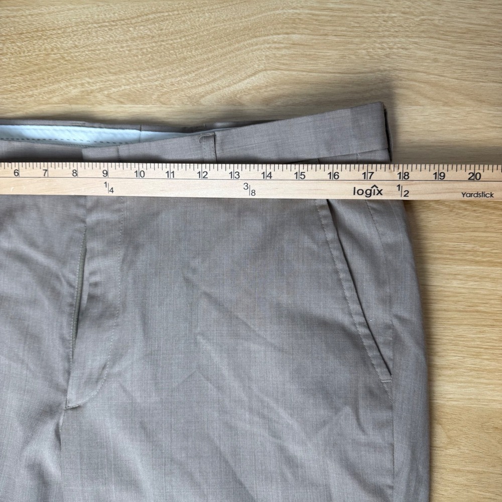 Jos. A. Bank Traveler Tailored Fit Tan Wool Dress Pants 34W x 32L RN31608 - Picture 6 of 8